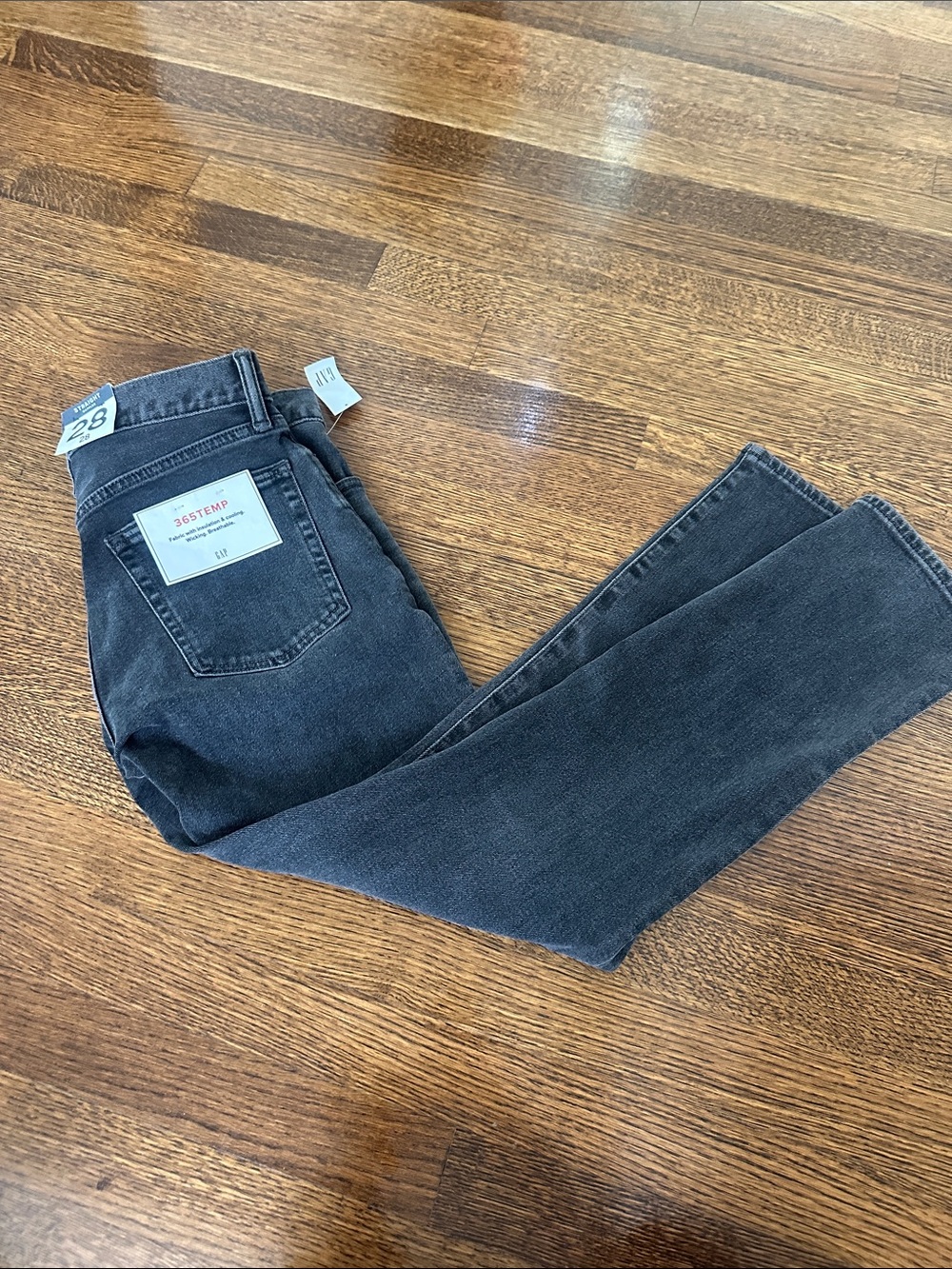 Gap straight jeans in washed black/grey size 28
